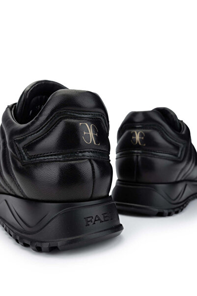 FABI Erkek Hakiki Deri Siyah Sneakers & Spor Ayakkabı