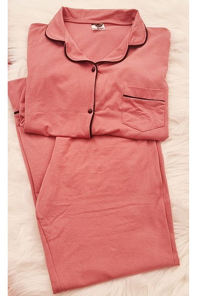Zirve Women's Cotton Front Button Pajamas