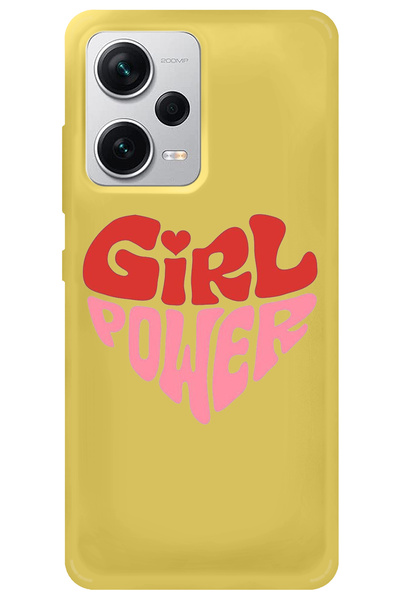 WANNA PROTECT Xiaomi Redmi Note 12 Pro 5g Yellow Inner Velvet Heart Girl Powe...