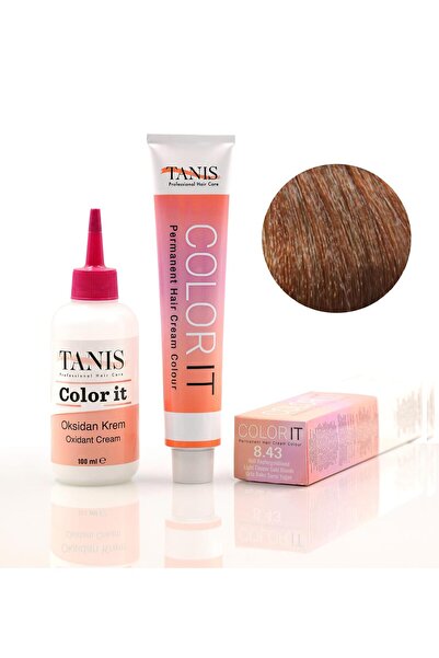 TANİS COLOR-IT (100 ML) Permanent Saç boyası 8.43 (Orta Bakır Sarısı Yoğun)