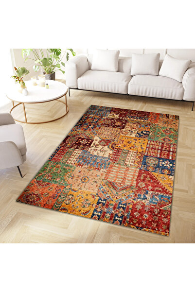 Rugs Modern Halı Cansu Koleksiyonu Patchwork Görünümlü Çok Renkli Dokuma Taban Modern Dekoratif Halı cansu07