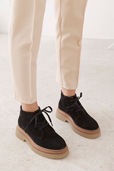 NILUFARR Marcela Black Suede Leather Women's Boots