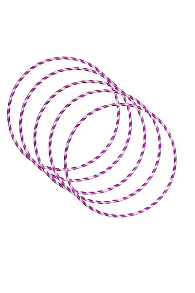 PeriYedi Hulahop 5'li Hulahop Seti 60cm 5 Adet Mor Beyaz