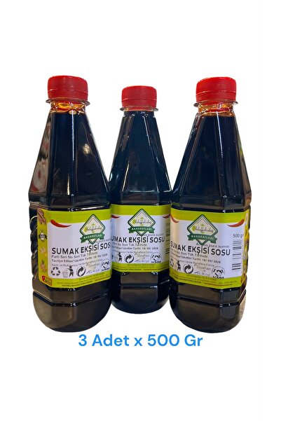 ABDULLAH DAĞ Hatay Yöresel Sumak Ekşisi Suyu Sıvı 500 ml - 500 gr x 3 Adet