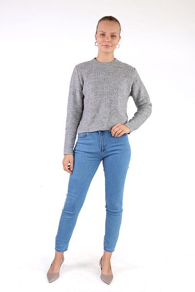 Rays 23341 - Pulover gri cu gât turnu