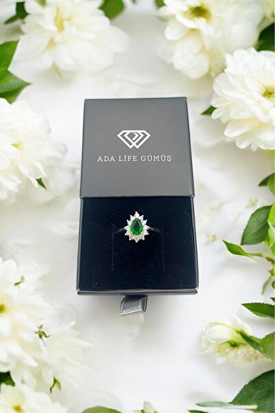 ADA LİFE GÜMÜŞ 925 Ayar Gümüş Damla Ayarlanabilir Kadın Yüzük (ÖZEL KUTULU)