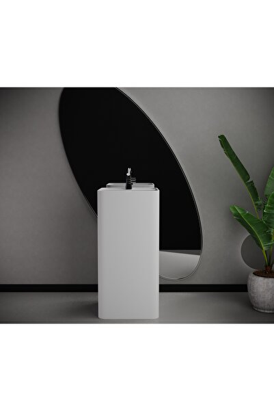 CORİAN AKRİLİK Monoblok Akrilik-corian Solid Ayaklı Banyo Lavabosu-  Bilbao Square