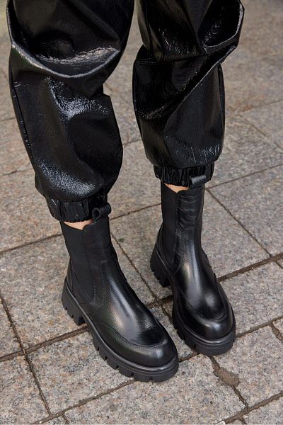 NILUFARR Γυναικείες μπότες Ginza Black από γνήσιο δέρμα