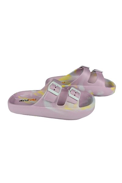 Sia Çanta SİA BAG LIGHTWEIGHT COMFORTABLE SAGLAM POLYPROPYLENE SOFT FLEXIBLE MELANGE COLOR DOUBLE BUCKLE WOMEN'S SLIPPERS