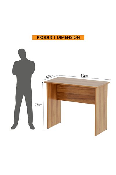 Mahmayi Modern MP1 Study Table 90x45 Plain Desk,Natural Dijon Walnut