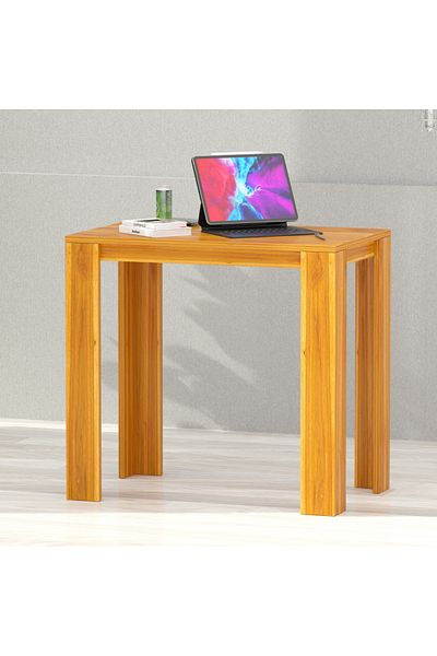 Mahmayi Modern Study Desk Support, Modern Executive Desks Ideal for Office, Home - Light Walnut