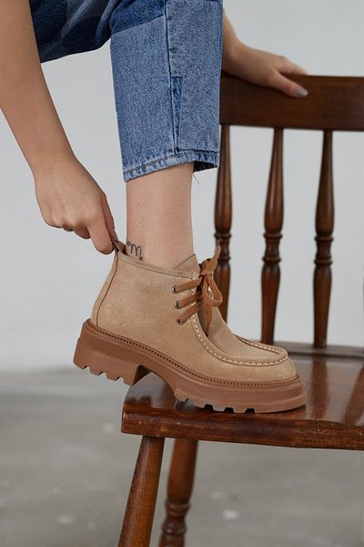 NILUFARR Γυναικείες μπότες Gabriela Biscuit Γνήσιες Suede