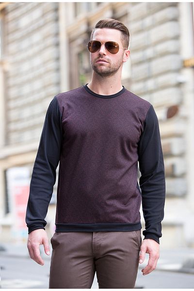 Masimar Men's Jacquard Crew Neck Sweatshirt