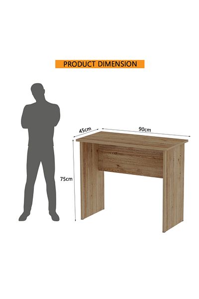 Mahmayi Modern MP1 Study Table 90x45 Plain Desk,Truffle Davos Oak