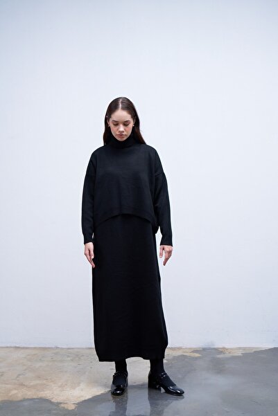 QANU Black Ayben Knitwear Dress