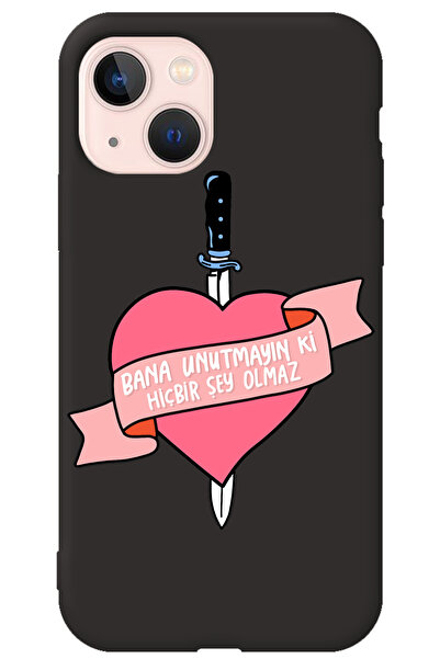 WANNA PROTECT iPhone 15 Siyah İçi Kadife Unutma Girl Power Desenli Silikon Te...