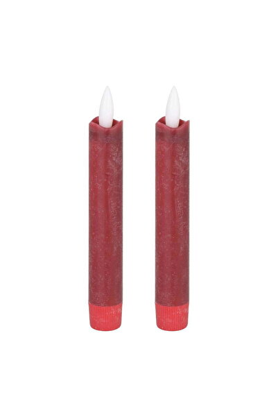 Eglo 422216 "ANTANABE" 15 Cm Yüksekliğinde Led Balmumu Plastik Kırmızı 2'Li Set