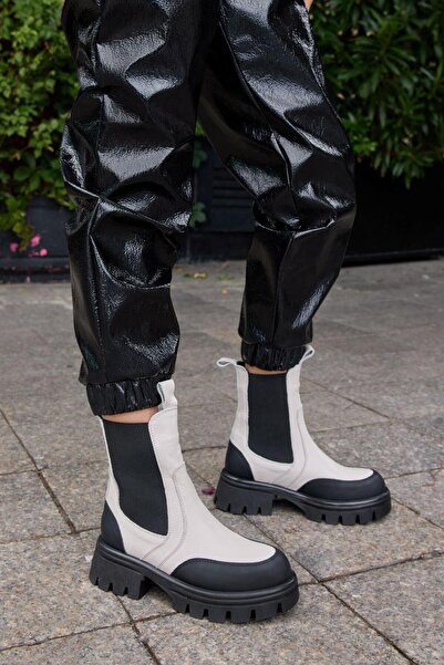 NILUFARR Γυναικείες μπότες Ginza Beige από γνήσιο δέρμα