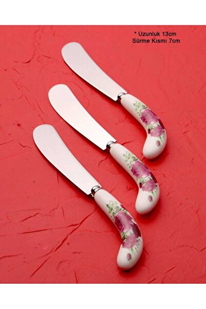 Asey Home Arow 3 Adet Porselen Sap Tereyağı Bıçağı Kahvaltı Bıçağı