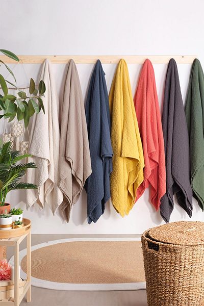 TEKSTİLDENİZİ Good Night Istanbul Zen Stone Double 100% Cotton Bedspread Set