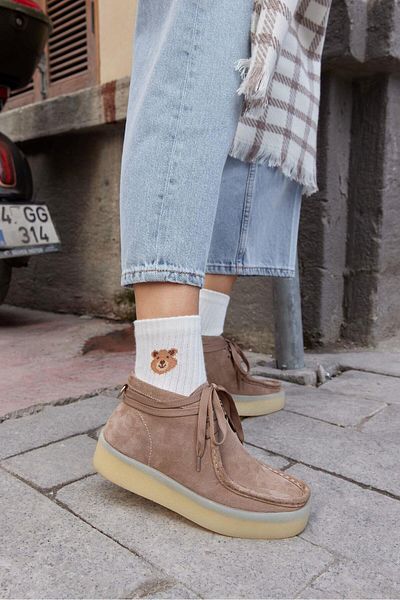NILUFARR Amber Mink Genuine Suede Women's Lace Up Boots