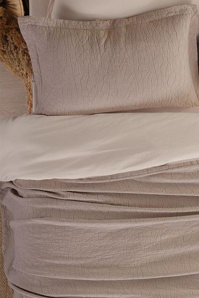 TEKSTİLDENİZİ Good Night Istanbul Zen Stone Double 100% Cotton Bedspread Set