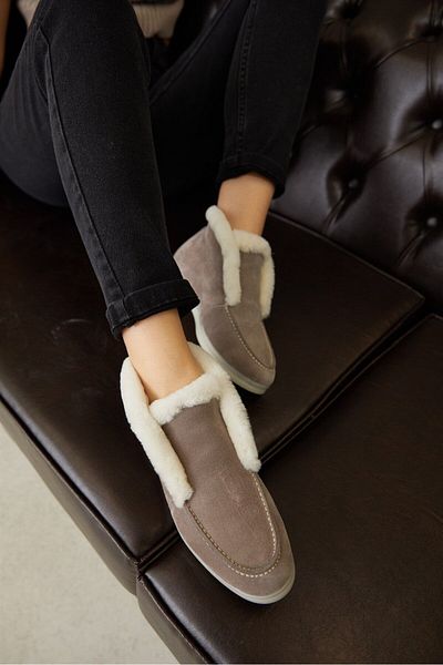 NILUFARR Γυναικεία παπούτσια Damimi Mink Γνήσια Suede Fur