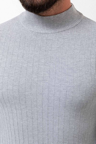 Mcr Patterned Slim Fit Half Turtleneck Men's Knitwear Sweater Light Gray - 11450.23K
