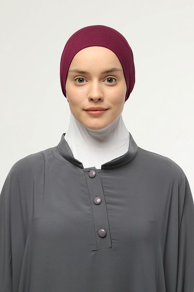 Altobeh Έτοιμο πρακτικό ελαστικό καπό Hijab Claret Red