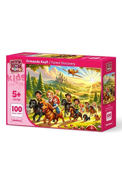 Art Puzzle Art Child Exploration in the Forest 100 Piece Puzzle