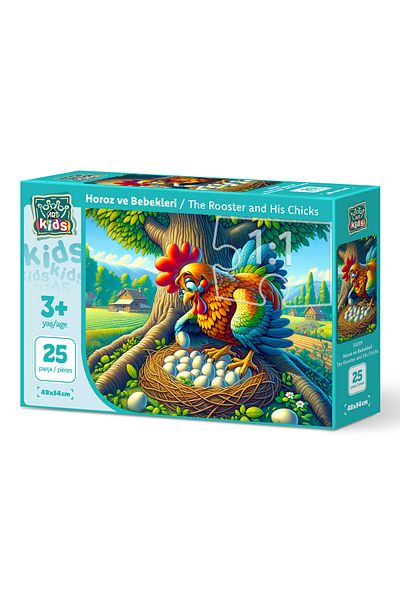 Art Puzzle Art Child Rooster and Dolls 25 Piece Puzzle