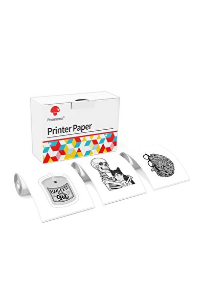 Phomemo Bpa Free Sticker Beyaz 50mmx3,5mt-3 Rulo-2 Yıl Dayanıklı Yapışkanlı Mini Yazıcı Rulosu T02/m02 Pro