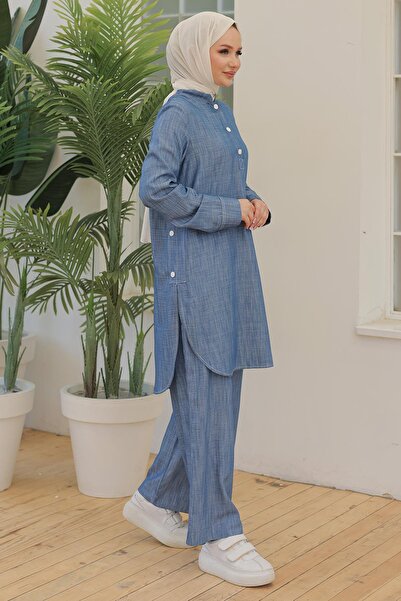 Armine TREND ARMINE TREND Indigo Tunic - Με κουμπιά και πλαϊνές σχισμές 24YT474