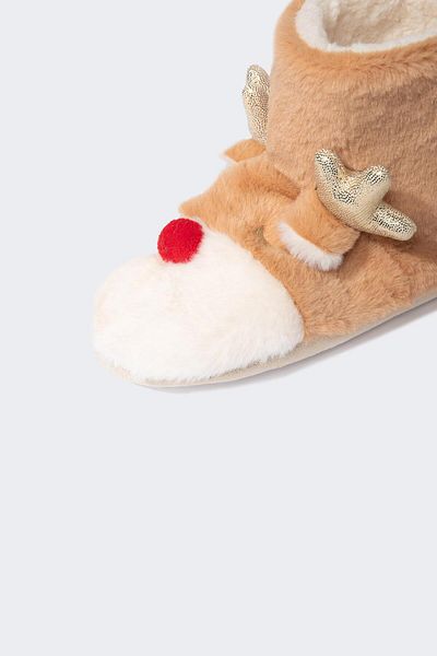 DeFacto Women's Christmas Themed Flat Sole Home Boots A8389Ax24Au