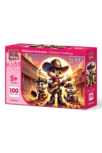 Art Puzzle 100 Pieces Art Kids Musician Cowboys Puzzle