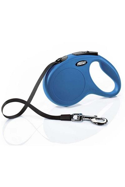Flexi طوق سفر أوتوماتيكي للكلاب باللون الأزرق المتوسط - 5 متر 235-102008م