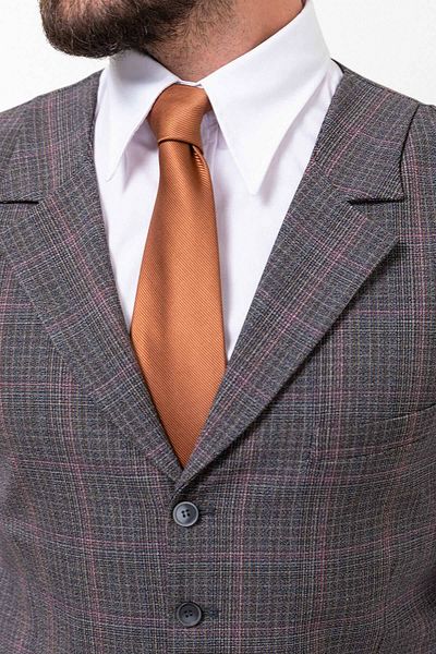 Mcr Plaid Slim Fit Vest Pantoloon Suit Black - 10926.23K