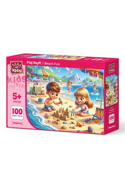 Art Puzzle Art Children's Beach Enjoyment 100 Piece Puzzle