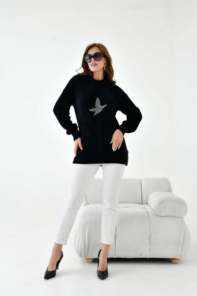 FTZ WOMEN سترة نسائية بتفاصيل حجرية باللون الأسود 20828