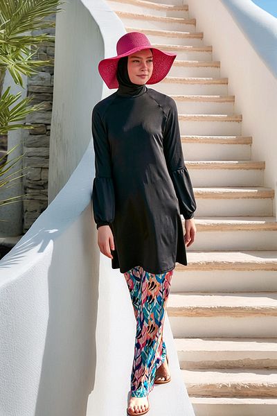 Marina Black Lycra Hijab Swimsuit - M2491