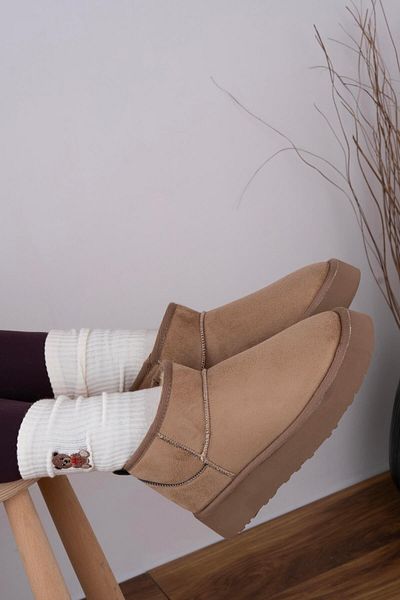 sovrana Mink Suede Fur Thick Sole Boots