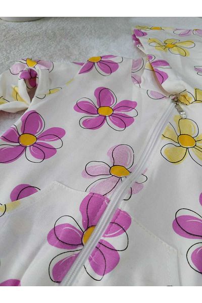 Store طقم كارديجان بنقشة الزهور طقم بدلة رياضية للفتيات