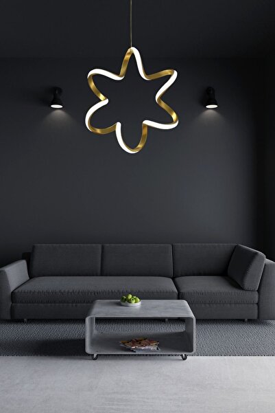 Rarossa Yıldız Eskitme Tekli Sarkıt Led Beyaz Işık Ultra Ledli Salon Mutfak O...