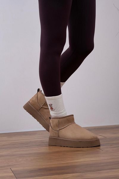 sovrana Mink Suede Fur Thick Sole Boots