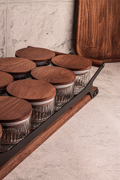 Snippy Bella Grade Round 10-Piece Glass Snack Bowl - Wooden Vacuum, Tray and Breakfast Bowl 235 ml