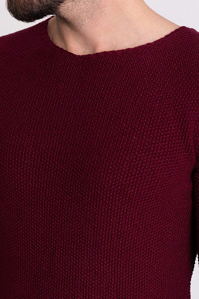 Mcr Lase Slim Fit Crew Neck Long Sleeve Men's Knitwear Sweater Claret Red - 11348.20K