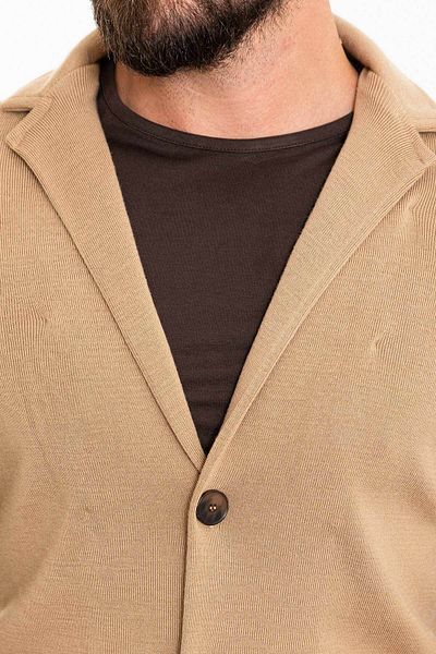 Mcr Straight Slim Fit Bag Pocket Wool Men's Knitwear Jacket Camel - 11237.23K