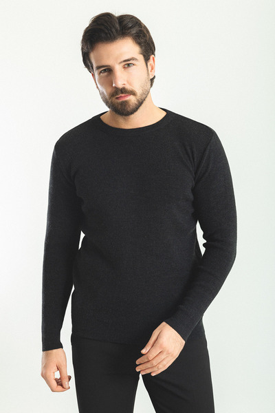 Mcr Прямий Slim Fit Велосипедний комір Вовняний чоловічий трикотажний светр Ч...