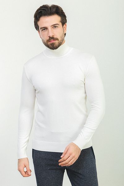 Mcr سترة رجالية ذات ياقة مدورة كاملة وقصة ضيقة من Straight Slim Fit - 11412.22k
