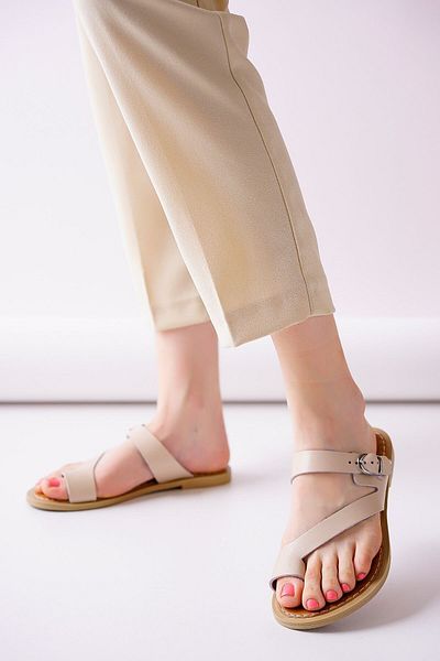 BESKAR Παντόφλες Kran Beige Skin